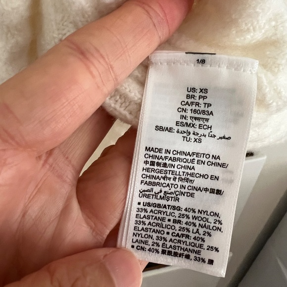 Daily Ritual Ribbed Knit Pencil Skirt in Cream | Wool Blend Size XS - Picture 6 of 6